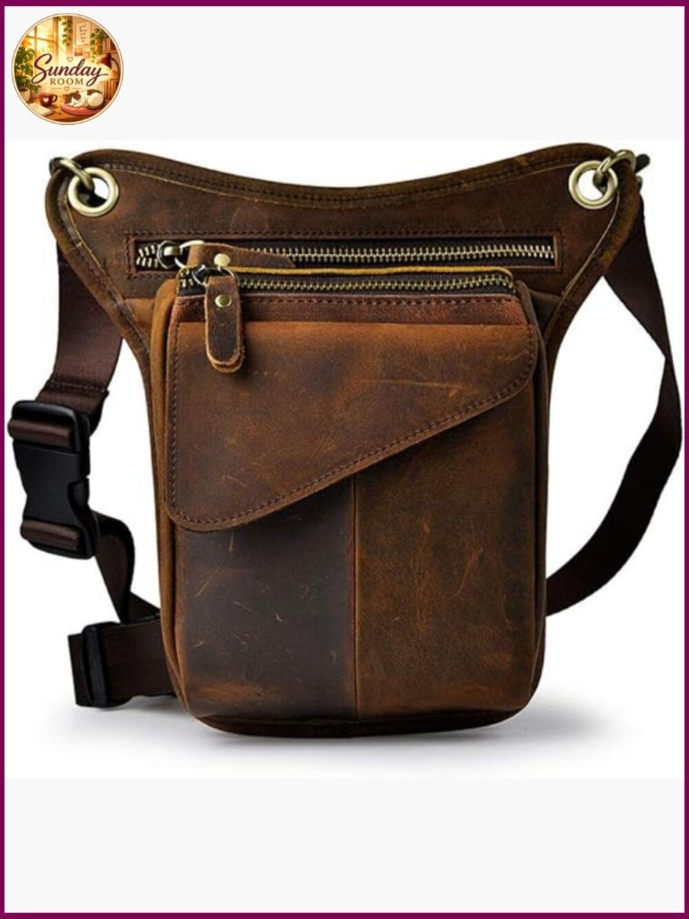 Genuine Leather Drop Leg Bag Multi-Purpose Tactical Waist Pack